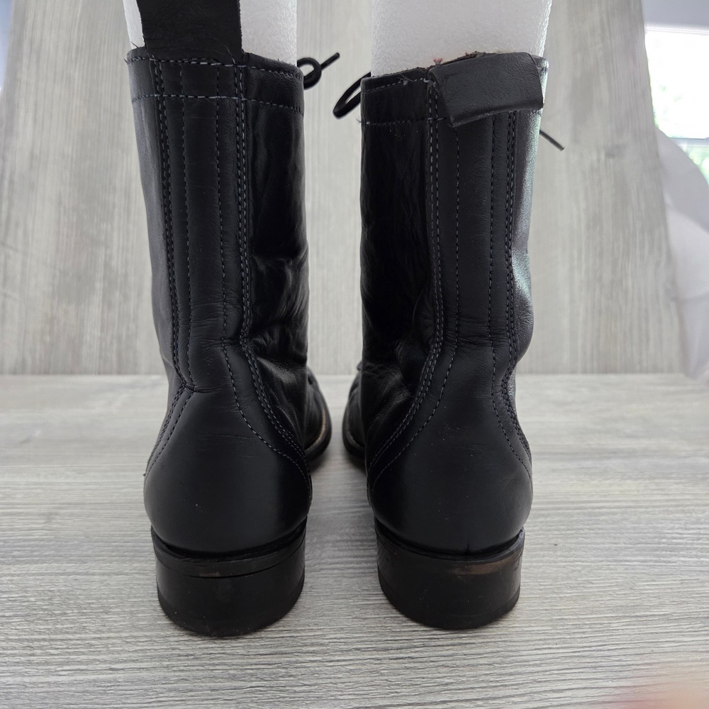 Laredo Packer Boots Black Leather Lace Up Kiltie Fringe Women 7 - Picture 7 of 11